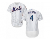 Men's Majestic New York Mets #4 Lenny Dykstra White Flexbase Authentic Collection MLB Jersey