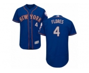 Men's Majestic New York Mets #4 Wilmer Flores Royal Gray Flexbase Authentic Collection MLB Jersey