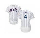 Men's Majestic New York Mets #4 Wilmer Flores White Flexbase Authentic Collection MLB Jersey