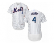 Men's Majestic New York Mets #4 Wilmer Flores White Flexbase Authentic Collection MLB Jersey