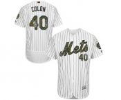 Men's Majestic New York Mets #40 Bartolo Colon Authentic White 2016 Memorial Day Fashion Flex Base MLB Jersey