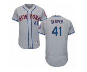 Men's Majestic New York Mets #41 Tom Seaver Grey Flexbase Authentic Collection MLB Jersey