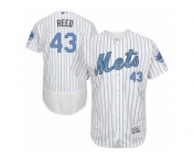 Men's Majestic New York Mets #43 Addison Reed Authentic White 2016 Father's Day Fashion Flex Base MLB Jersey