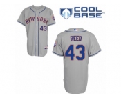 Men's Majestic New York Mets #43 Addison Reed Replica Grey Road Cool Base MLB Jersey
