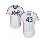 Men's Majestic New York Mets #43 Addison Reed White Royal Flexbase Authentic Collection MLB Jersey