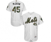 Men's Majestic New York Mets #45 Tug McGraw Authentic White 2016 Memorial Day Fashion Flex Base MLB Jersey