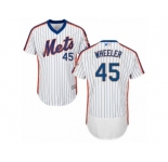 Men's Majestic New York Mets #45 Zack Wheeler White Royal Flexbase Authentic Collection MLB Jersey