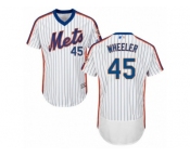 Men's Majestic New York Mets #45 Zack Wheeler White Royal Flexbase Authentic Collection MLB Jersey