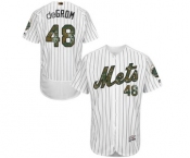 Men's Majestic New York Mets #48 Jacob deGrom Authentic White 2016 Memorial Day Fashion Flex Base MLB Jersey