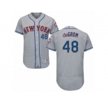 Men's Majestic New York Mets #48 Jacob deGrom Grey Flexbase Authentic Collection MLB Jersey