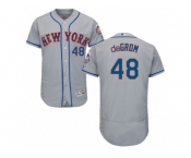Men's Majestic New York Mets #48 Jacob deGrom Grey Flexbase Authentic Collection MLB Jersey