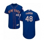 Men's Majestic New York Mets #48 Jacob deGrom Royal Gray Flexbase Authentic Collection MLB Jersey