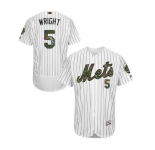 Men's Majestic New York Mets #5 David Wright Authentic White 2016 Memorial Day Fashion Flex Base MLB Jersey