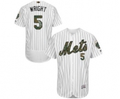 Men's Majestic New York Mets #5 David Wright Authentic White 2016 Memorial Day Fashion Flex Base MLB Jersey