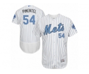 Men's Majestic New York Mets #54 Stolmy Pimentel Authentic White 2016 Father's Day Fashion Flex Base MLB Jersey