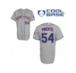 Men's Majestic New York Mets #54 Stolmy Pimentel Replica Grey Road Cool Base MLB Jersey