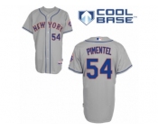 Men's Majestic New York Mets #54 Stolmy Pimentel Replica Grey Road Cool Base MLB Jersey