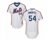 Men's Majestic New York Mets #54 Stolmy Pimentel White Royal Flexbase Authentic Collection MLB Jersey