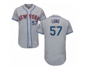 Men's Majestic New York Mets #57 Kevin Long Grey Flexbase Authentic Collection MLB Jersey