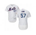 Men's Majestic New York Mets #57 Kevin Long White Flexbase Authentic Collection MLB Jersey