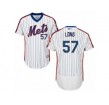 Men's Majestic New York Mets #57 Kevin Long White Royal Flexbase Authentic Collection MLB Jersey