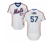 Men's Majestic New York Mets #57 Kevin Long White Royal Flexbase Authentic Collection MLB Jersey