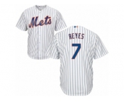 Men's Majestic New York Mets #7 Jose Reyes Replica White Home Cool Base MLB Jersey