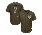 Men's Majestic New York Mets #7 Travis d'Arnaud Replica Green Salute to Service MLB Jersey