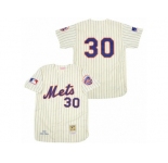 Men's Mitchell and Ness 1969 New York Mets #30 Nolan Ryan Authentic Cream Throwback MLB Jersey