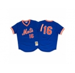 Men's Mitchell and Ness 1986 New York Mets #16 Dwight Gooden Replica Royal Blue Throwback MLB Jersey