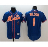 Men's New York Mets #1 Mookie Wilson Majestic Royal Blue Flexbase Authentic Collection Player Jersey