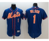Men's New York Mets #1 Mookie Wilson Majestic Royal Blue Flexbase Authentic Collection Player Jersey