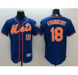 Men's New York Mets #18 Darryl Strawberry Majestic Royal Blue Flexbase Authentic Collection Player Jersey