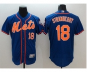 Men's New York Mets #18 Darryl Strawberry Majestic Royal Blue Flexbase Authentic Collection Player Jersey