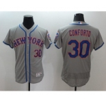Men's New York Mets #30 Michael Conforto Majestic Gray Flexbase Authentic Collection Player Jersey