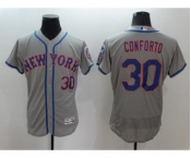 Men's New York Mets #30 Michael Conforto Majestic Gray Flexbase Authentic Collection Player Jersey