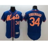 Men's New York Mets #34 Noah Syndergaar Majestic Royal Blue Flexbase Authentic Collection Player Jersey