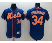Men's New York Mets #34 Noah Syndergaar Majestic Royal Blue Flexbase Authentic Collection Player Jersey