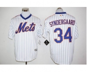 Men's New York Mets #34 Noah Syndergaard Majestic White With 25th Anniversary Patch Official Cool Base Player Jersey