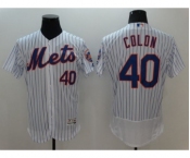 Men's New York Mets #40 Bartolo Colon Majestic White Flexbase Authentic Collection Player Jersey