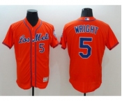 Men's New York Mets #5 David Wright Majestic Orange Flexbase Authentic Collection Player Jersey