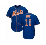 New York Mets #11 Norichika Aoki Authentic Royal Blue Team Logo Fashion Cool Base MLB Jersey