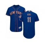 New York Mets #11 Norichika Aoki Royal Gray Flexbase Authentic Collection MLB Jersey