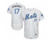 New York Mets #17 Keith Hernandez White(Blue Strip) Flexbase Authentic Collection 2016 Father's Day Stitched Baseball Jersey