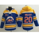 New York Mets #20 Neil Walker Blue Sawyer Hooded Sweatshirt MLB Hoodie