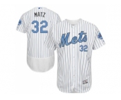 New York Mets #32 Steven Matz White(Blue Strip) Flexbase Authentic Collection 2016 Father's Day Stitched Baseball Jersey