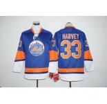 New York Mets #33 Matt Harvey Blue Long Sleeve Stitched MLB Jersey