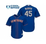 New York Mets #45 Tug McGraw Blue(Grey NO.) Alternate Road Cool Base Stitched Baseball Jersey