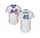 New York Mets #45 Tug McGraw White(Blue Strip) Flexbase Authentic Collection Alternate Stitched Baseball Jersey