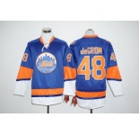 New York Mets #48 Jacob DeGrom Blue Long Sleeve Stitched MLB Jersey